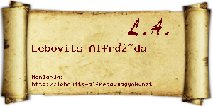 Lebovits Alfréda névjegykártya